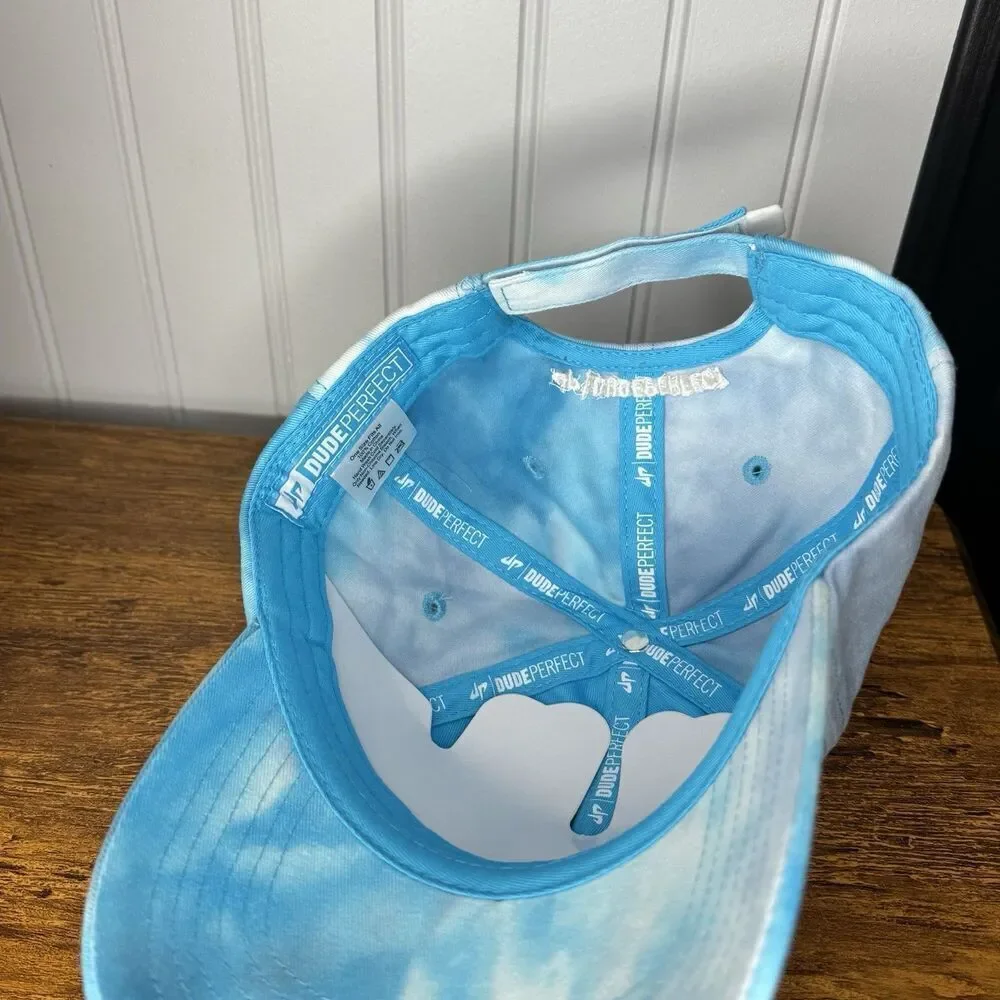 DUDE PERFECT Blue Tie Dye Adjustable Dad Hat Embroidered DP Adult Unisex YouTube